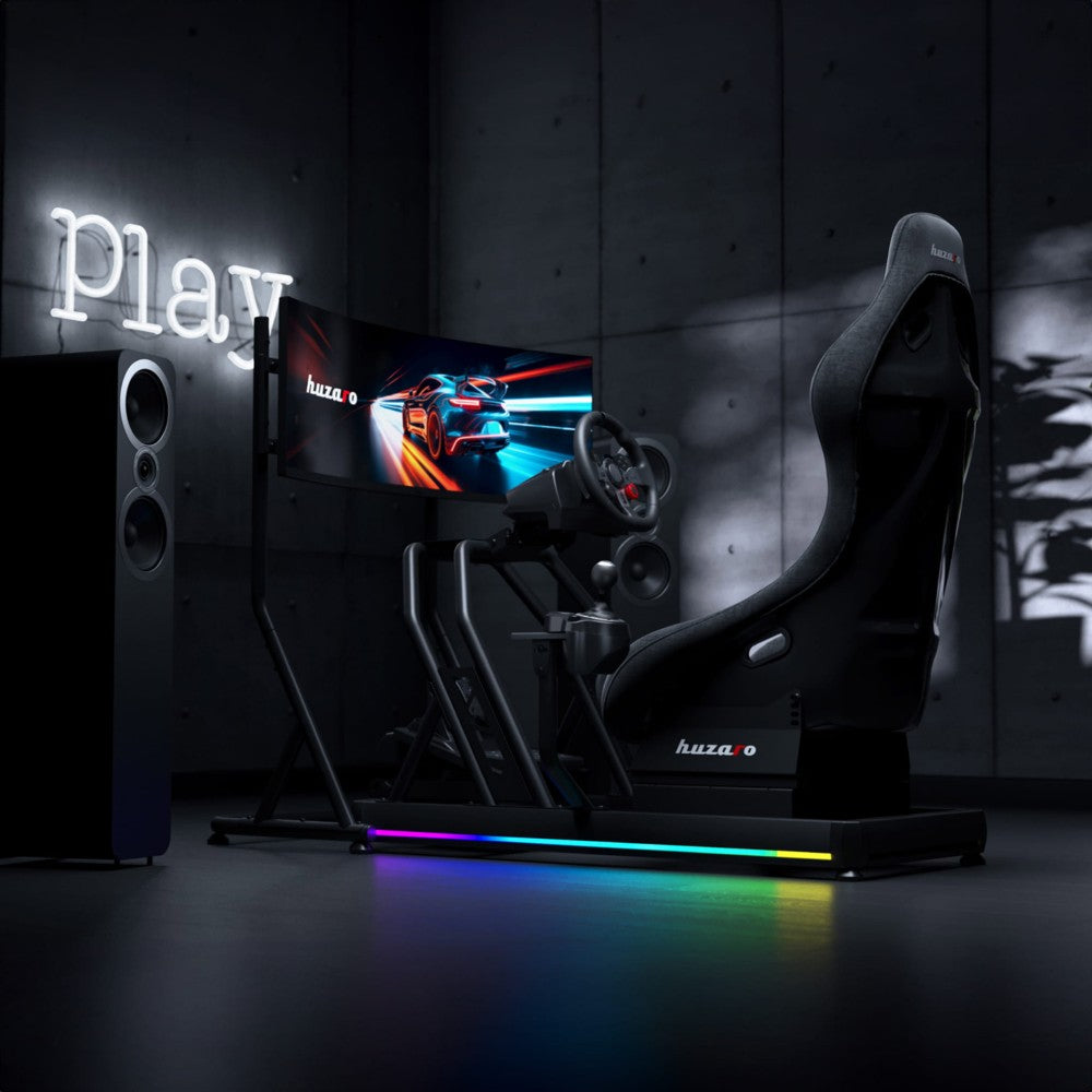 Huzaro Speed 9.0 sim racing cockpit – pedalplate og festepunkter