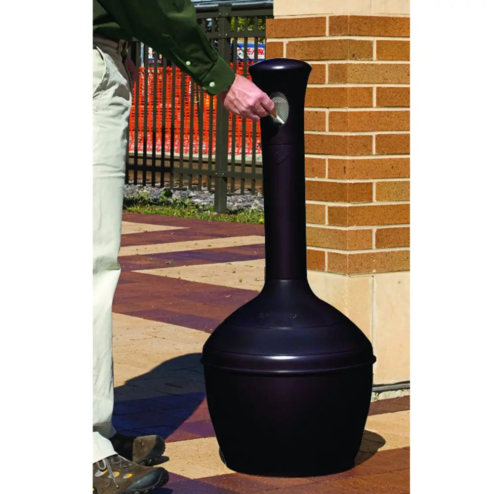 Stående Utendørs Askebeger Svart med 15l Beholder ø 33cm h 100cm