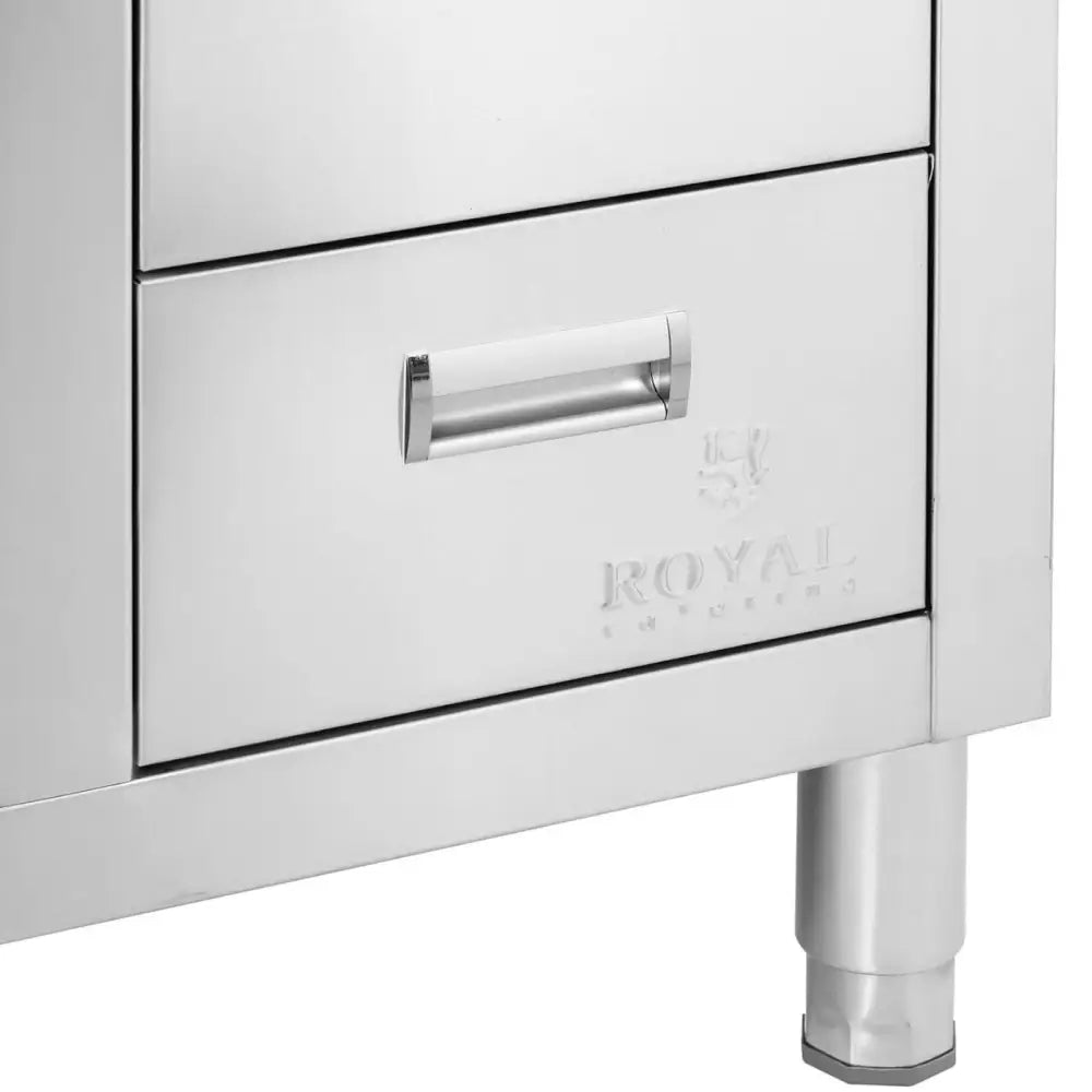 Stål Enkeltkammer Gastronomisk Benk med Skap Skyvedører og Skuffer 100 x 60 x 94,5 Cm