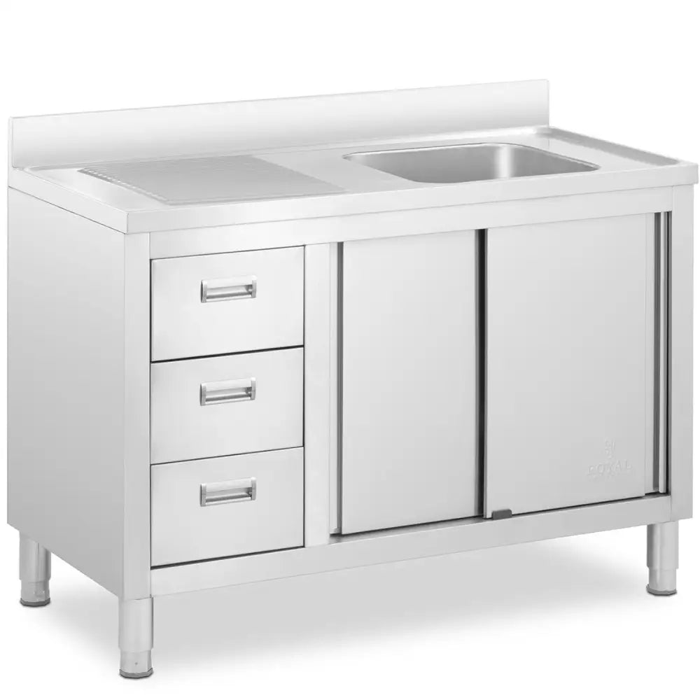 Stål Enkeltoppvask Gastronomisk 120 x 60 x 94 Cm