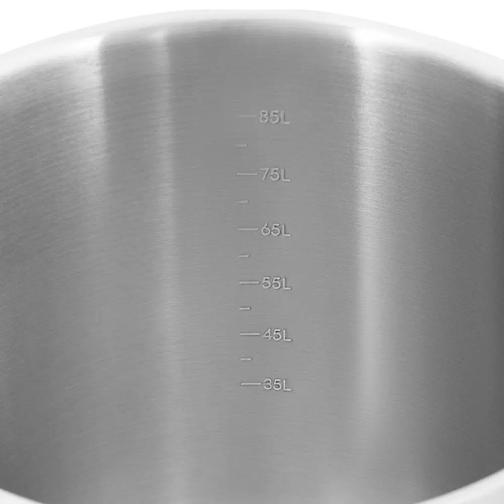 Stål Gryte med Lokk og Måleskala for Induksjon Gass og Elektrisk 98 l