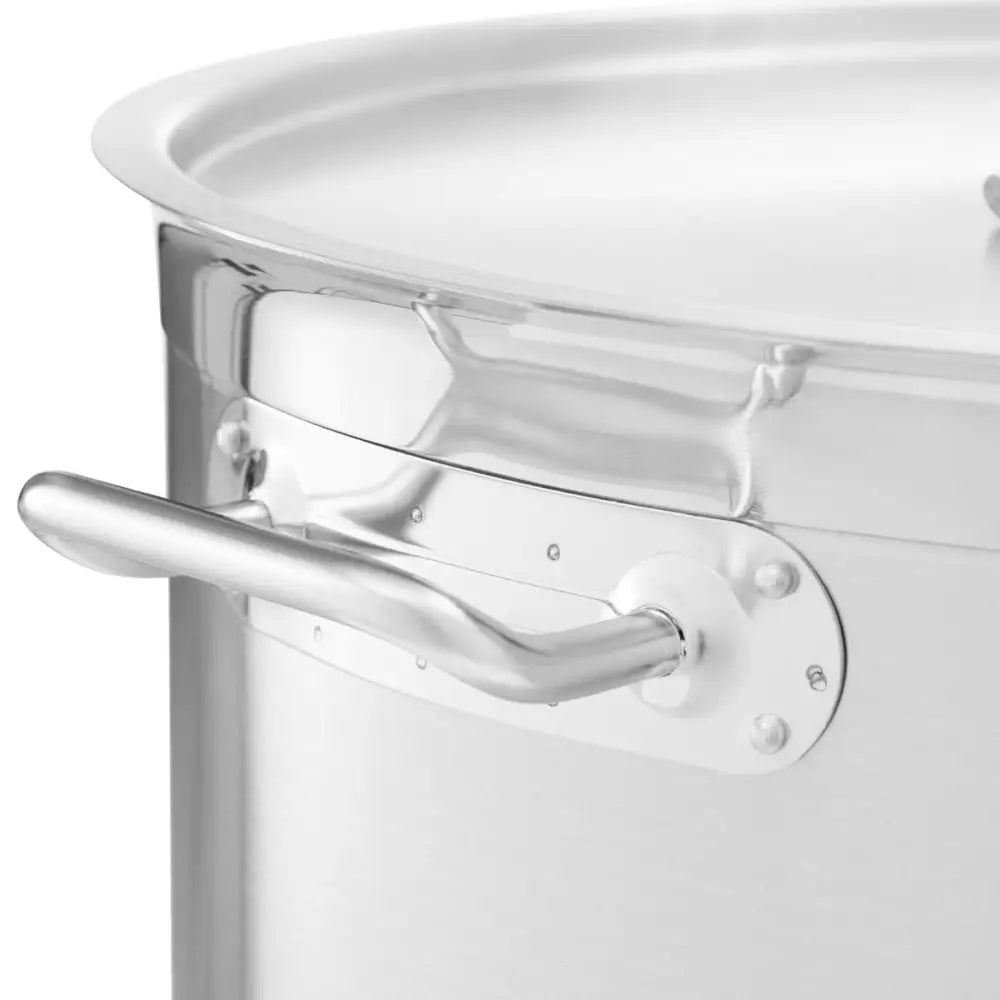 Stål Gryte med Lokk Tykk Bunn 17 l til Induksjon Gass Halogen