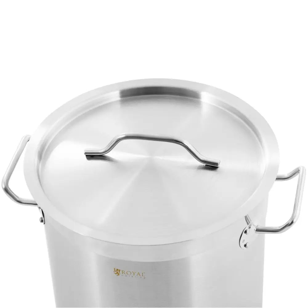 Stål Kasserolle med Lokk og Målebeger for Induksjon Gass og Elektrisk Komfyr 12 l