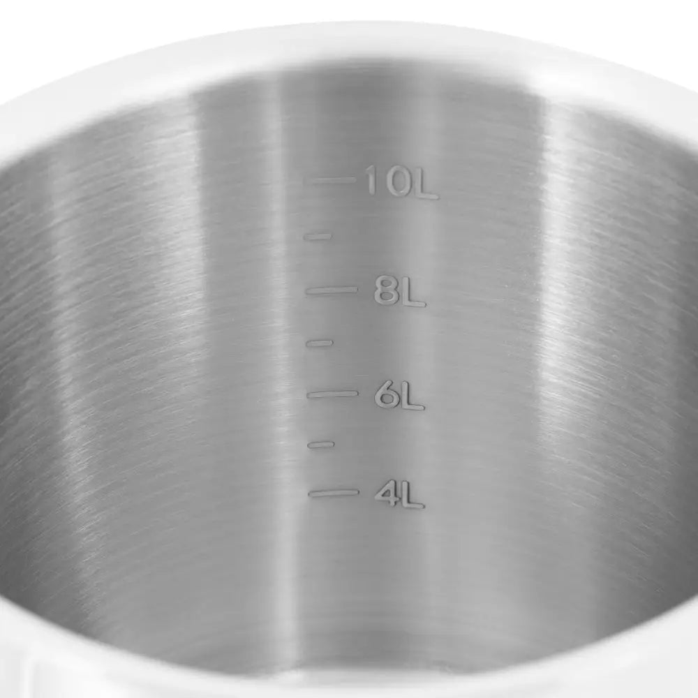 Stål Kasserolle med Lokk og Målebeger for Induksjon Gass og Elektrisk Komfyr 12 l