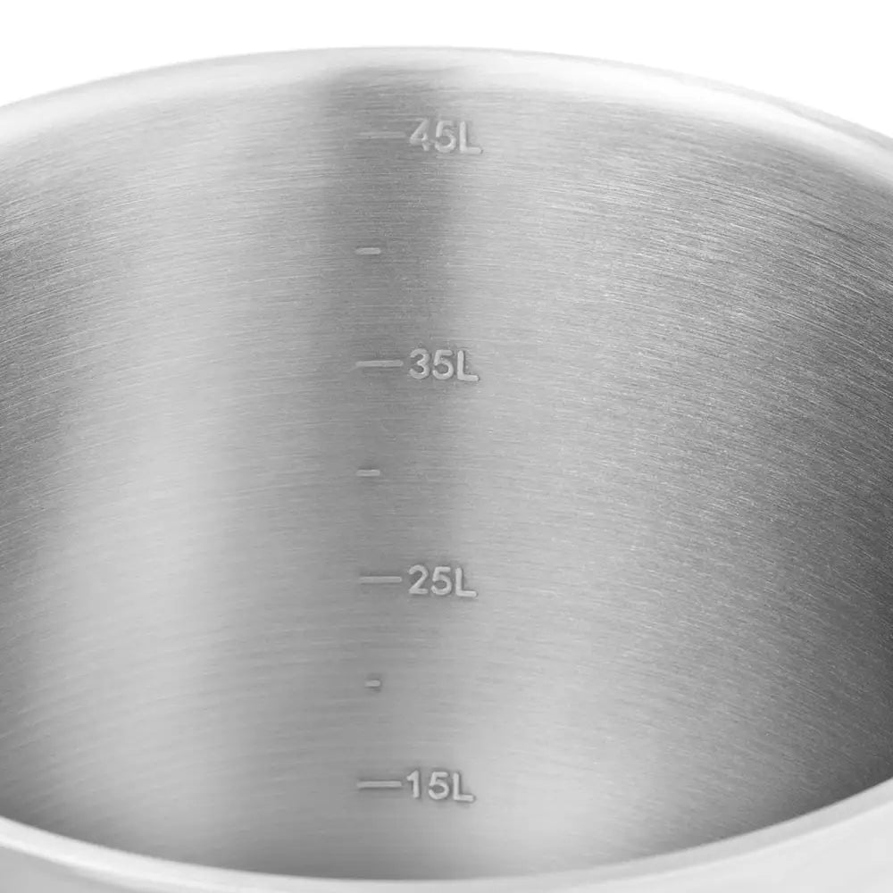 Stål Kjele med Lokk og Måleindikator for Induksjon Gass og Elektrisk Stovetopp 50 l