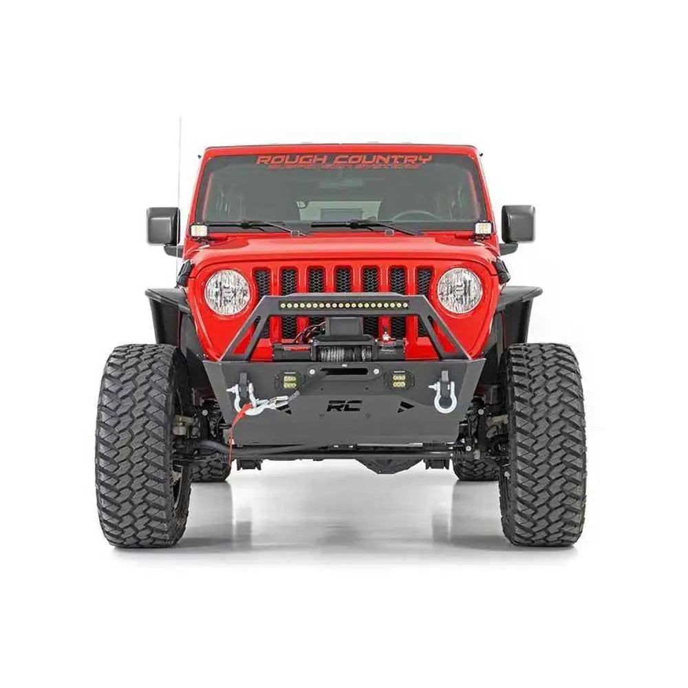 Stål Stubby Støtfanger Foran Rough Country Trail - Jeep Wrangler Jk 4 d 07-18