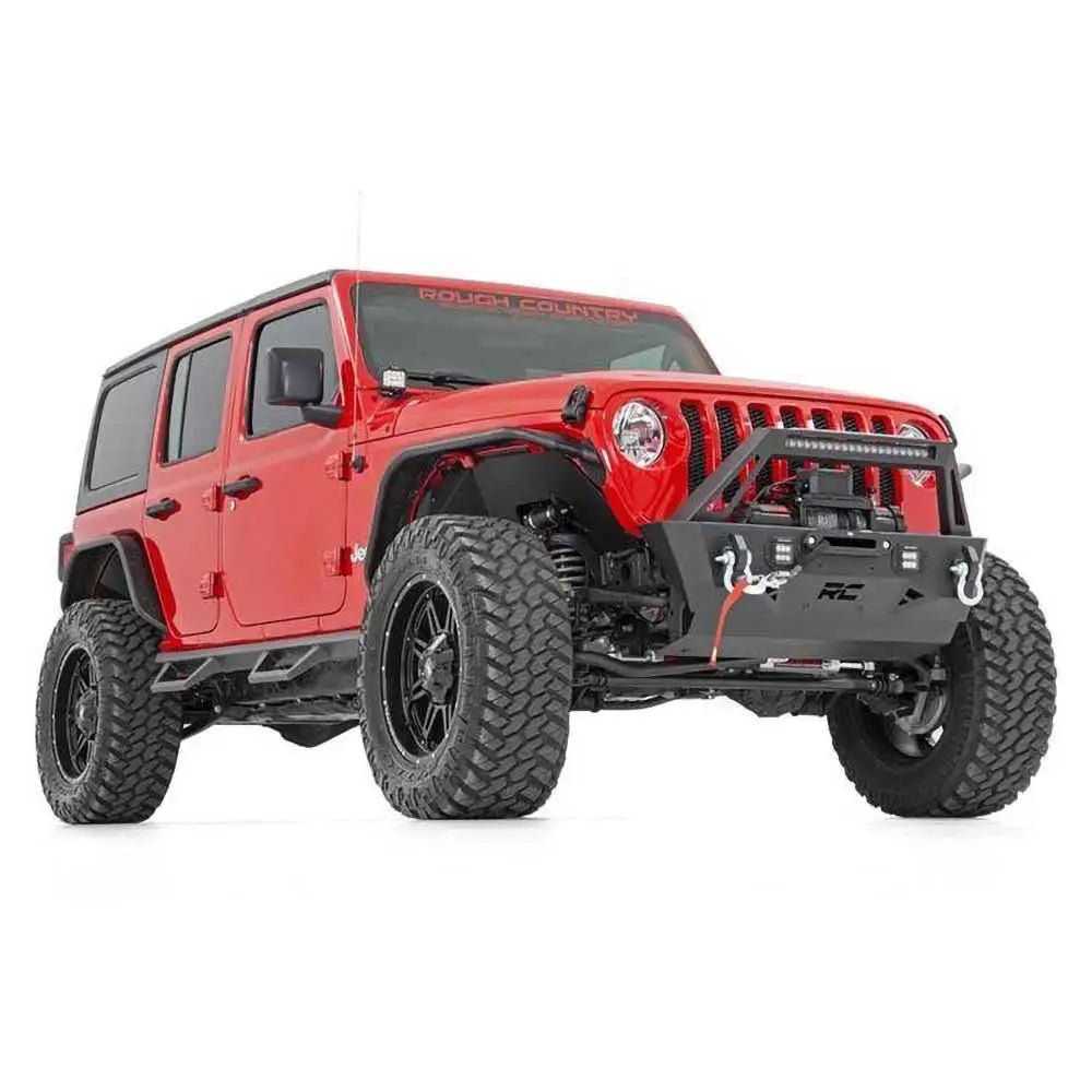 Stål Stubby Støtfanger Foran Rough Country Trail - Jeep Wrangler Jl 4 d 18-