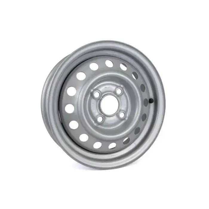 Stålfelg til tilhenger 13 tommer, frontbilde som viser fire bolthull og runde ventilasjonshull.