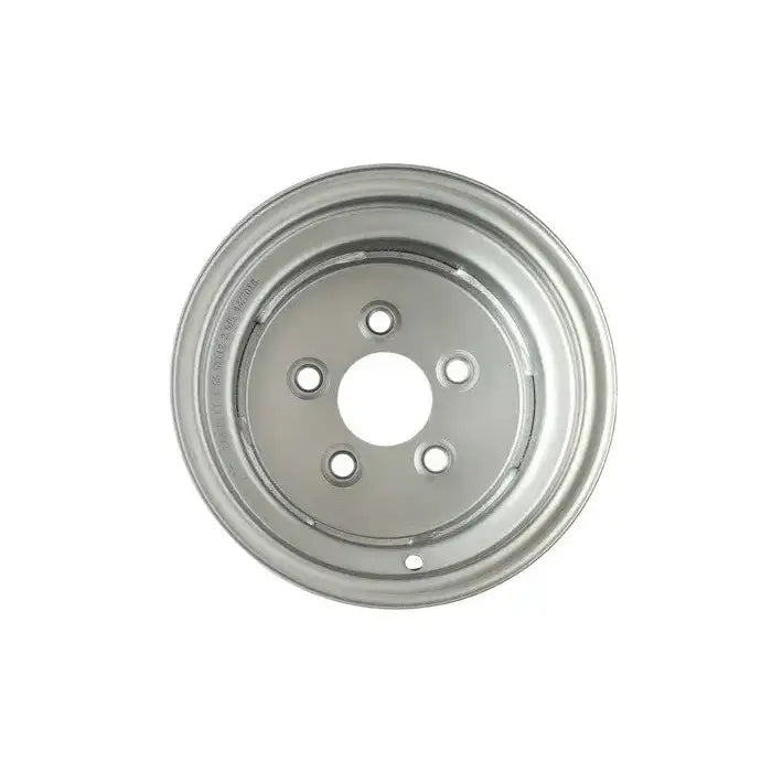 Stålfelg til henger 6.00x10H2, sølvfarget frontvisning med fem hull og glatt overflate på hvit bakgrunn.