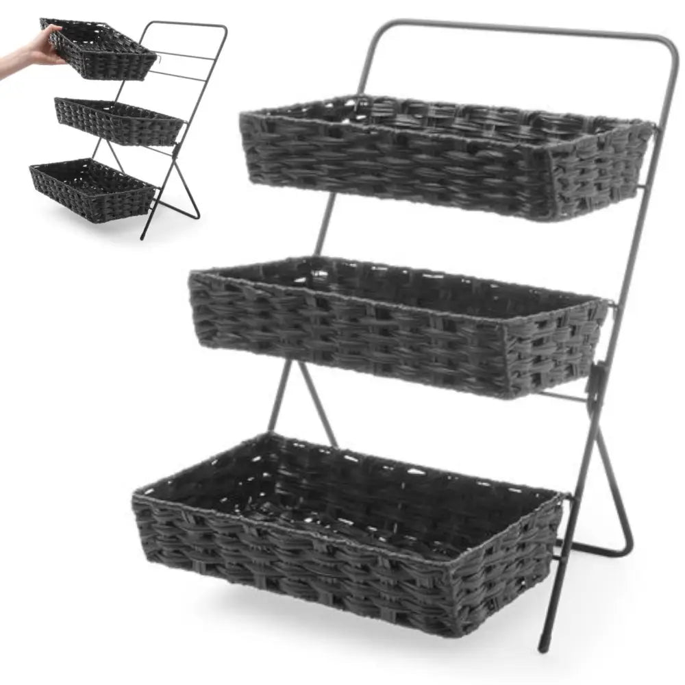 Stålfrukt- og Grønnsakstativ med 3 Nivåer og Kurver - Hendi 426272