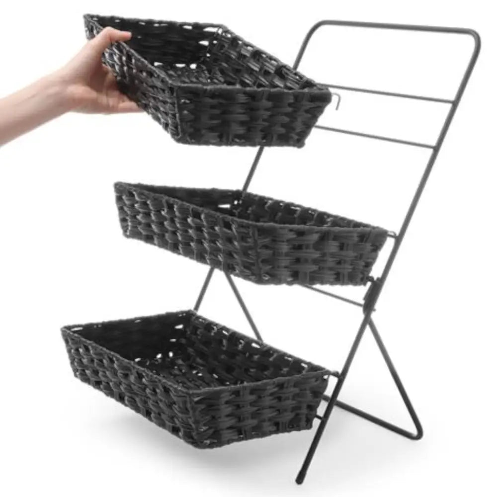 Stålfrukt- og Grønnsakstativ med 3 Nivåer og Kurver - Hendi 426272