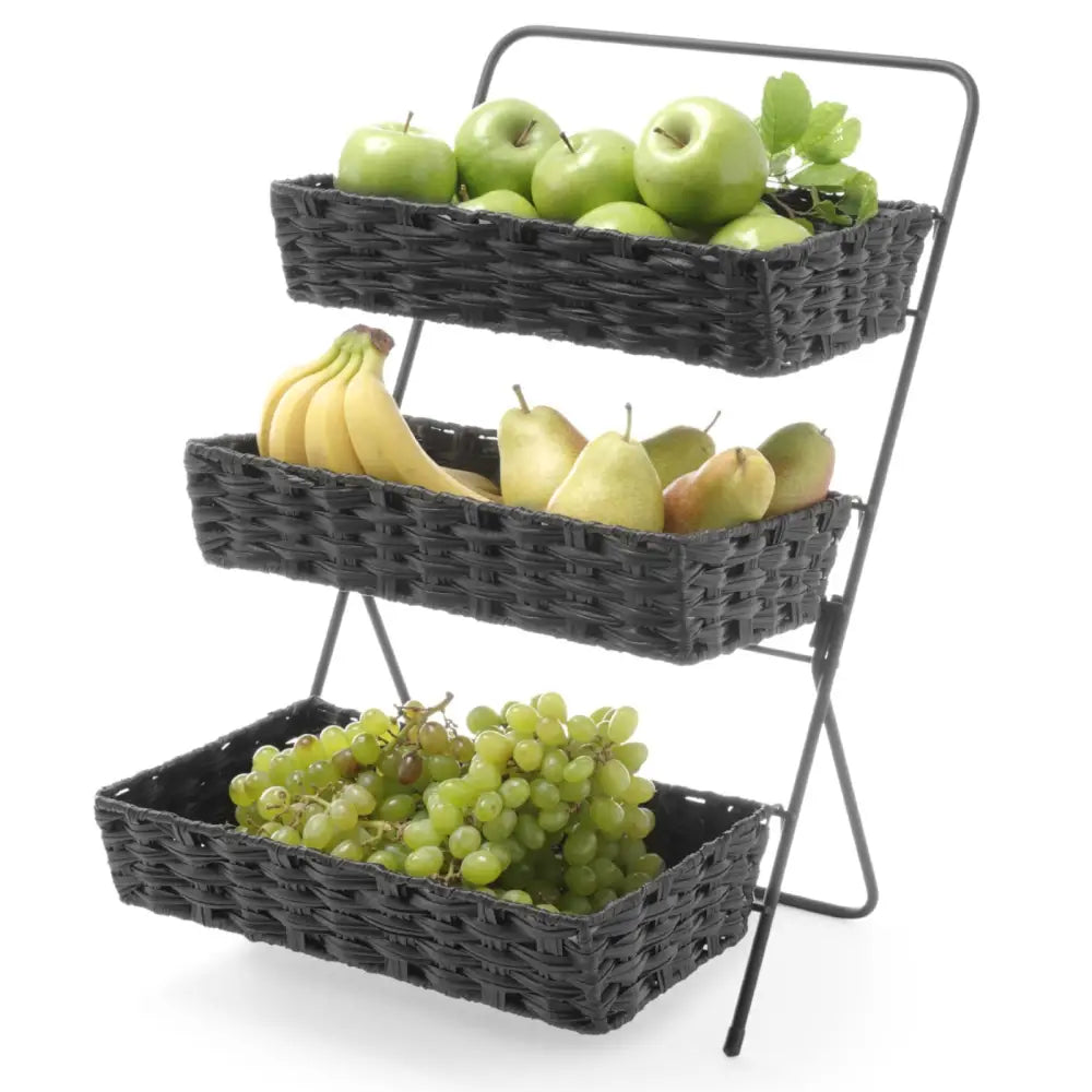Stålfrukt- og Grønnsakstativ med 3 Nivåer og Kurver - Hendi 426272