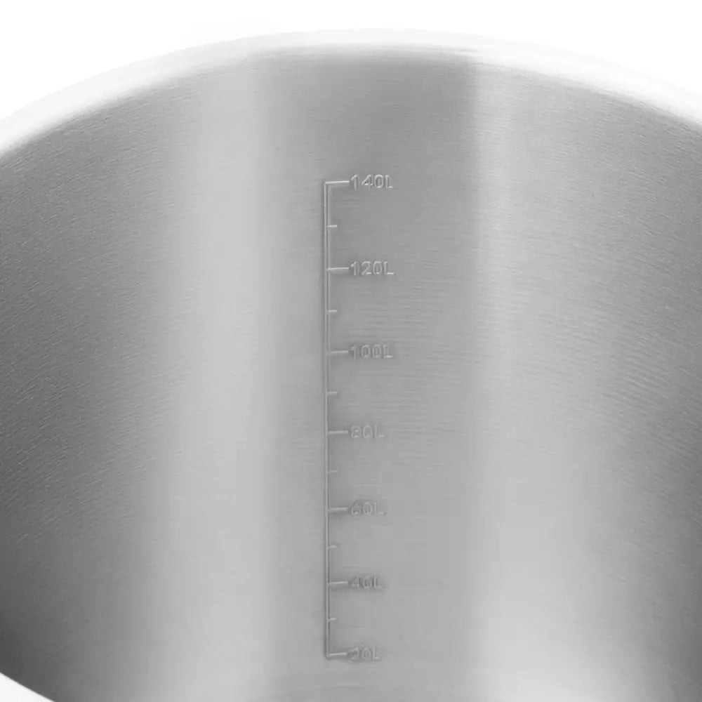 Stålpanne med Lokk og Målebeger for Induksjon Gass og Elektrisk Peis 170 l