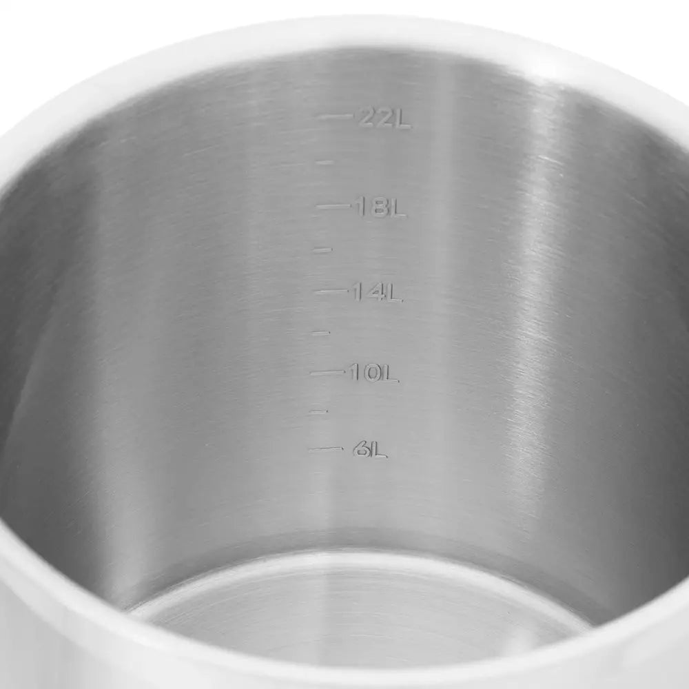 Stålpanne med Lokk og Målestokk for Induksjonstopper 25 l