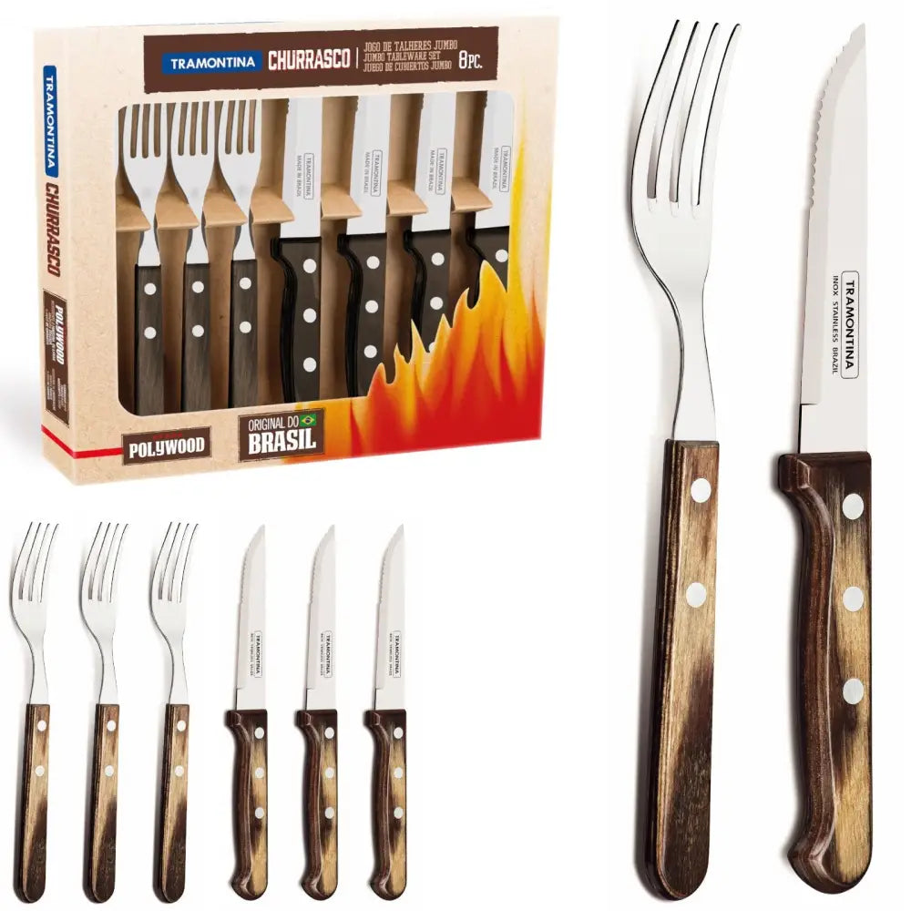 Steakbestikksett i Rustfritt Stål i Gaveemballasje 8-delers.