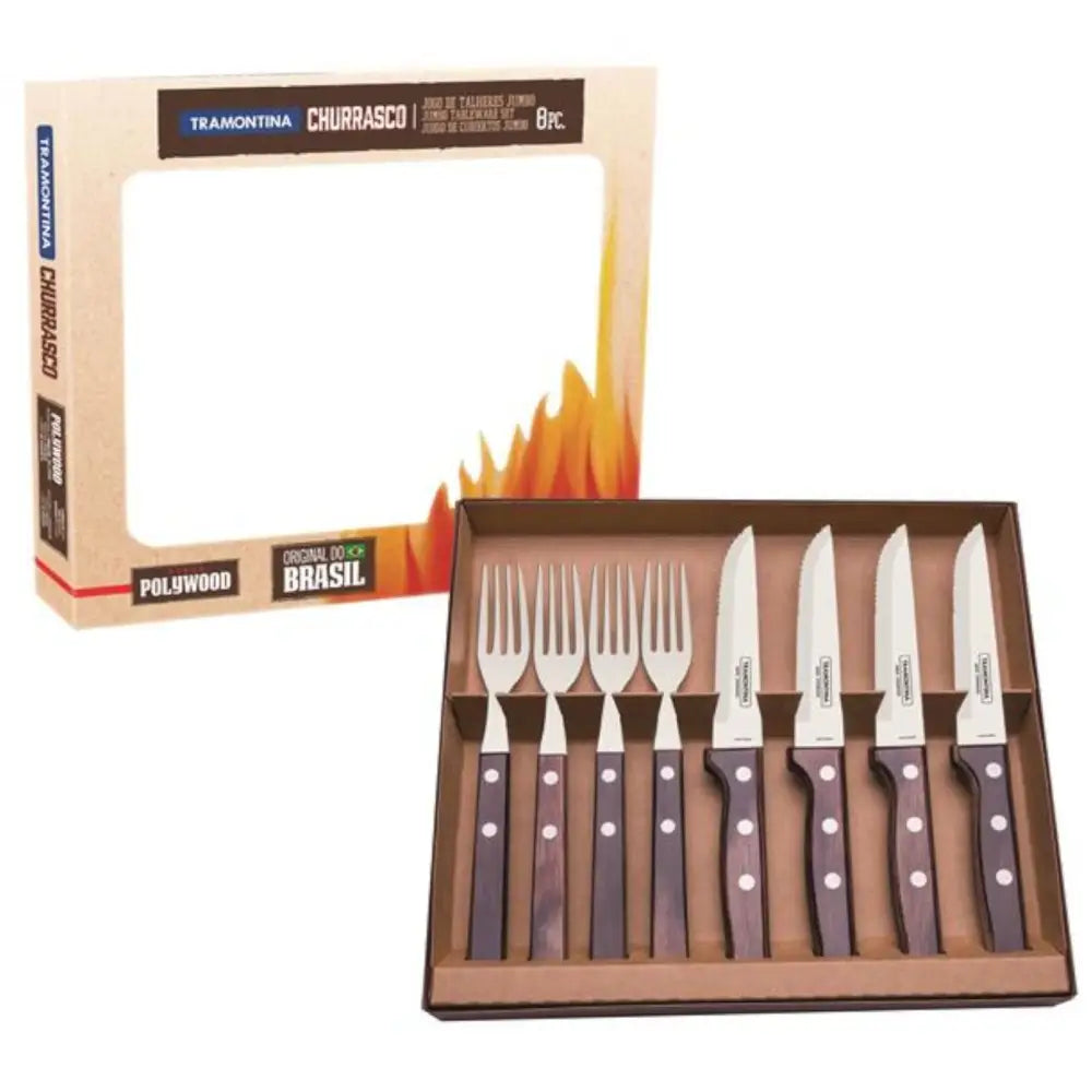 Steakbestikksett i Rustfritt Stål i Gaveemballasje 8-delers.