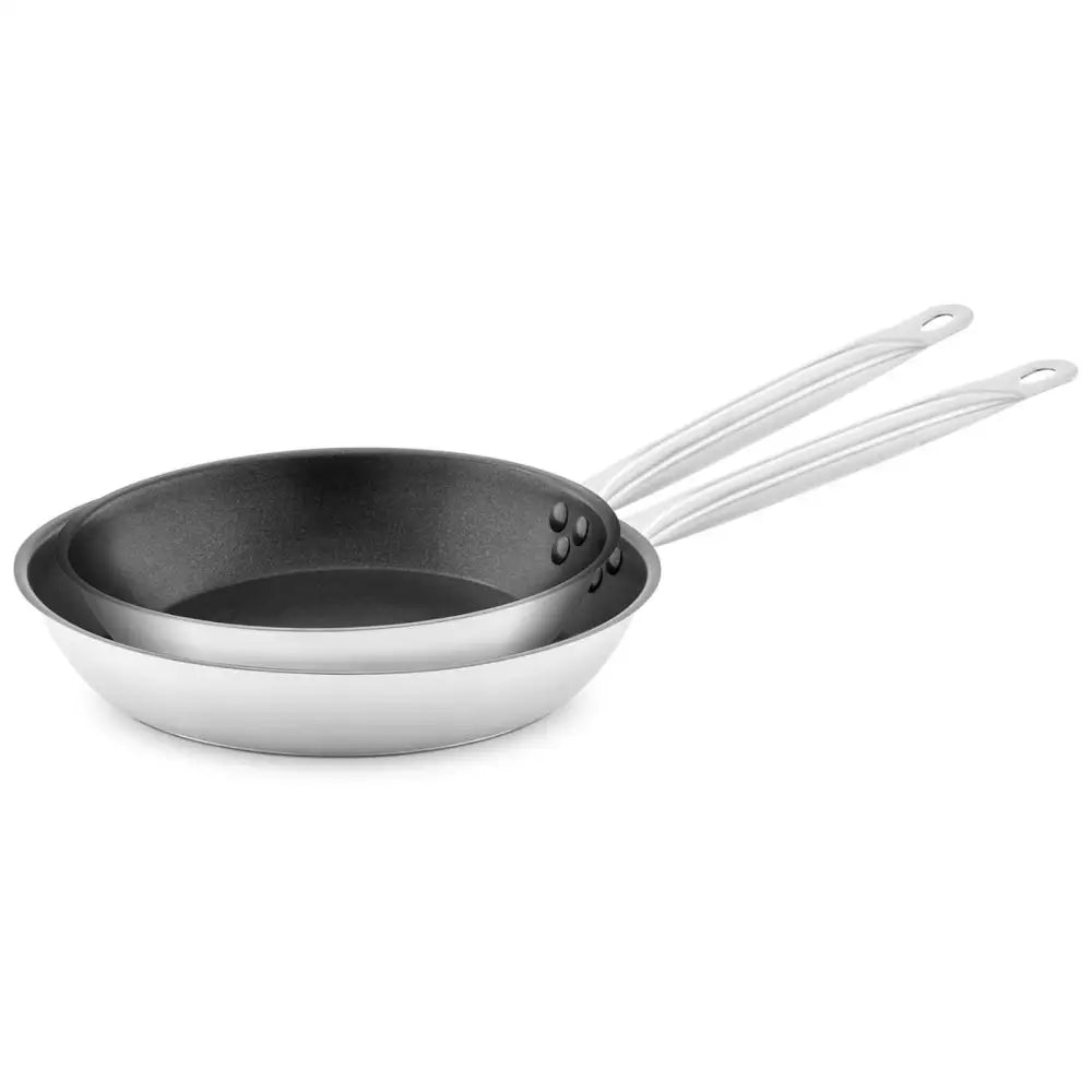 Stekepanne i Stål med Ikke-klebende Overflate til Induksjonsgass 24 Cm 28 Cm - Sett med 2 Stykker.