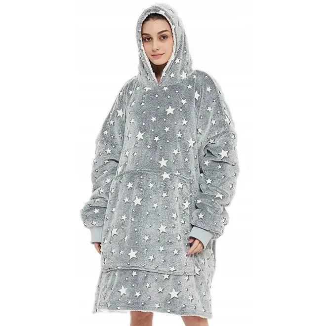 Stjerneprintet Kosegenser Koc Kocobluza Varmer Oversize 2i1