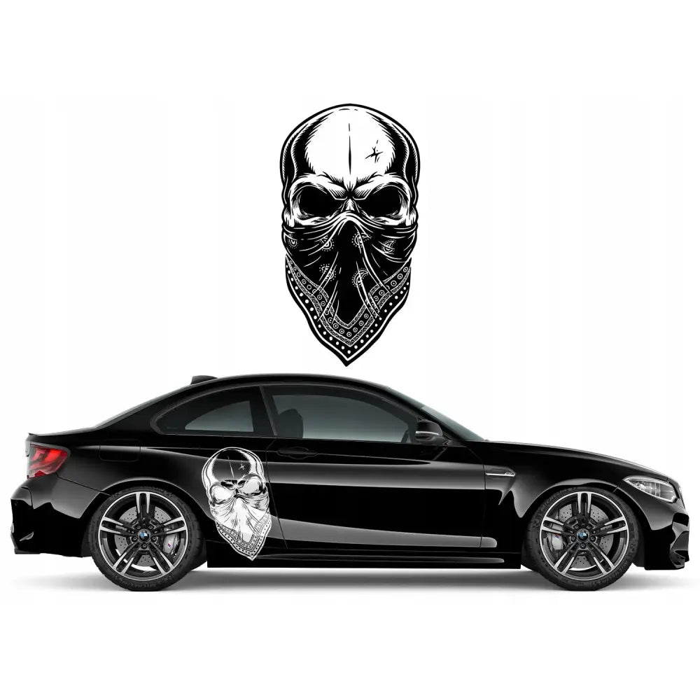 Stor Klistremerke med Skalle i Bandana 95x50 Mg377