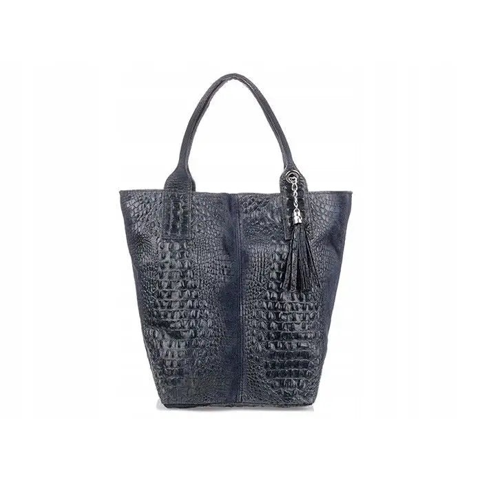 Stor Krokodille Skinn Shopper med Lommebok