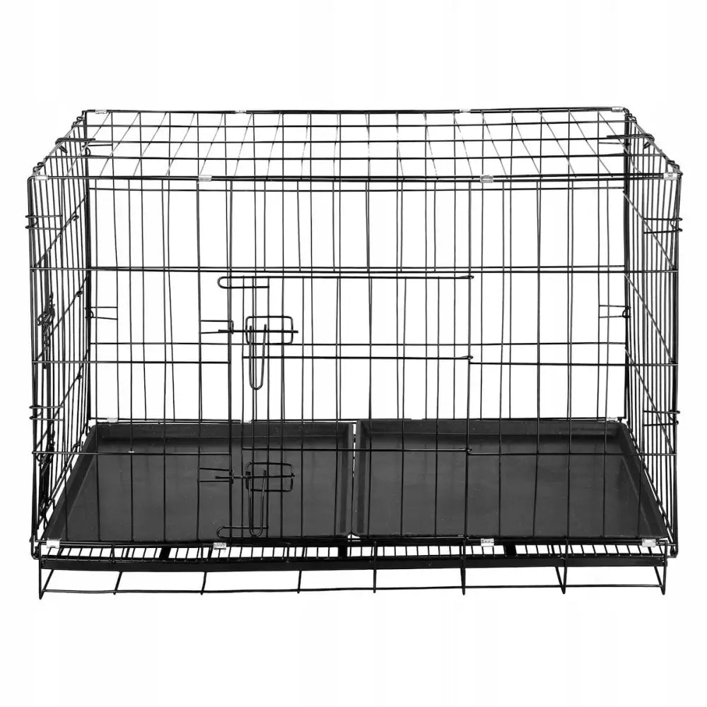 Stor Metall Hundebur Luftegård for Hunder og Katter Kraftig Utendørs Innhegning 100x70x60cm