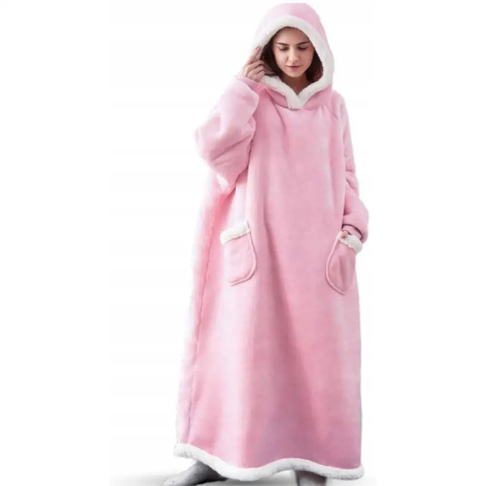 Stor og Varm 2-i-1 Tykk Xxl Fleecegenser med Hette