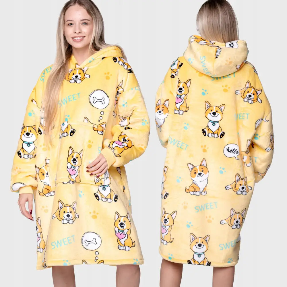 Stor og Varm 2-i-1 Tykk Xxl Fleecegenser med Hette.