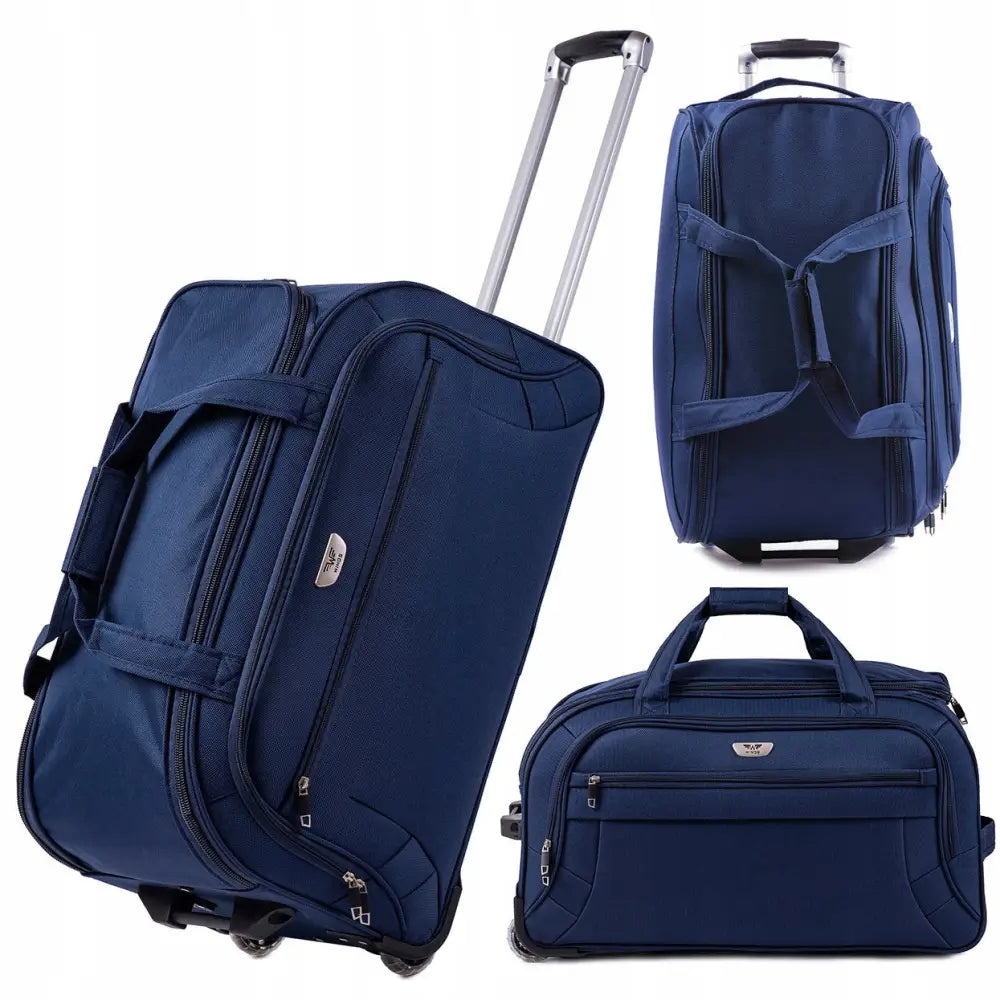 Stor Reisebag 80l med Hjul og Håndtak Marineblå