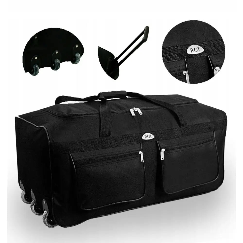 Stor Reiseveske med Hjul Bagasje Koffert Rgl 125l Svart