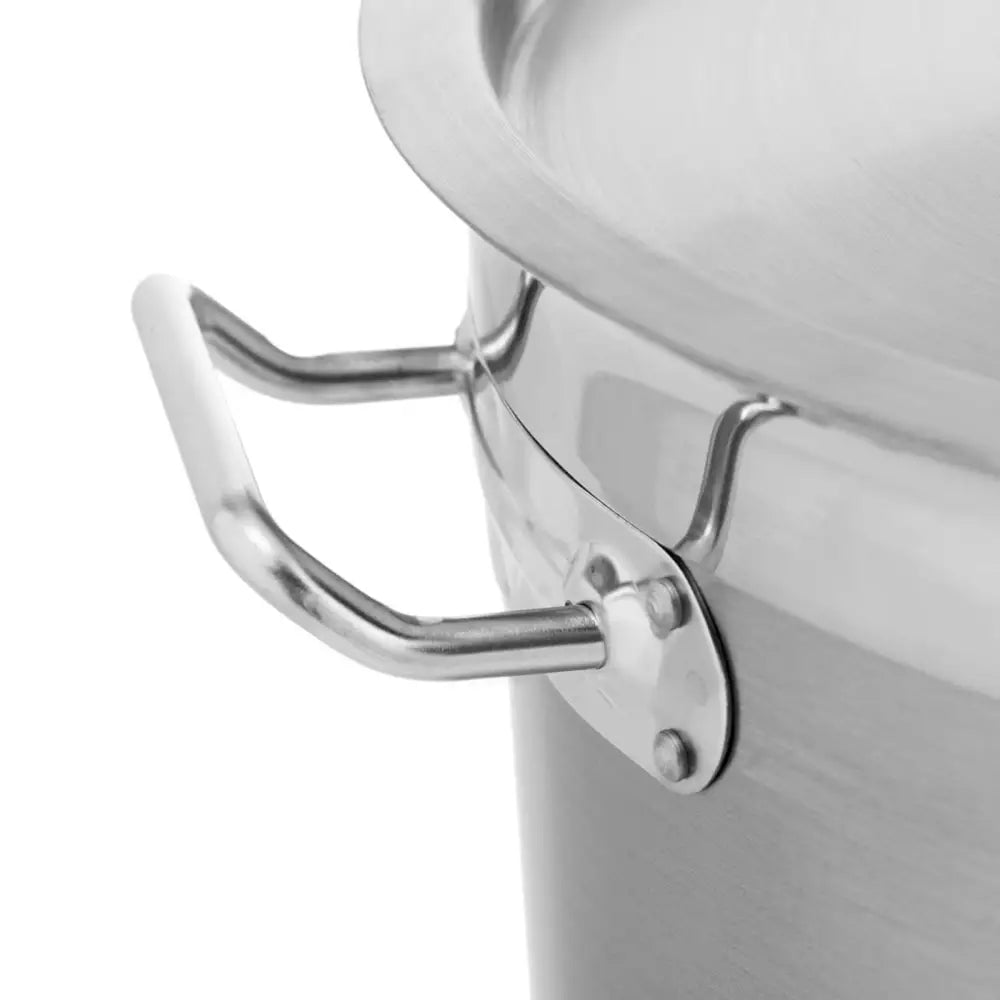 Stor Stål Gryte med Tykk Bunn og Lokk for Induksjon Gass & Halogen 33l.