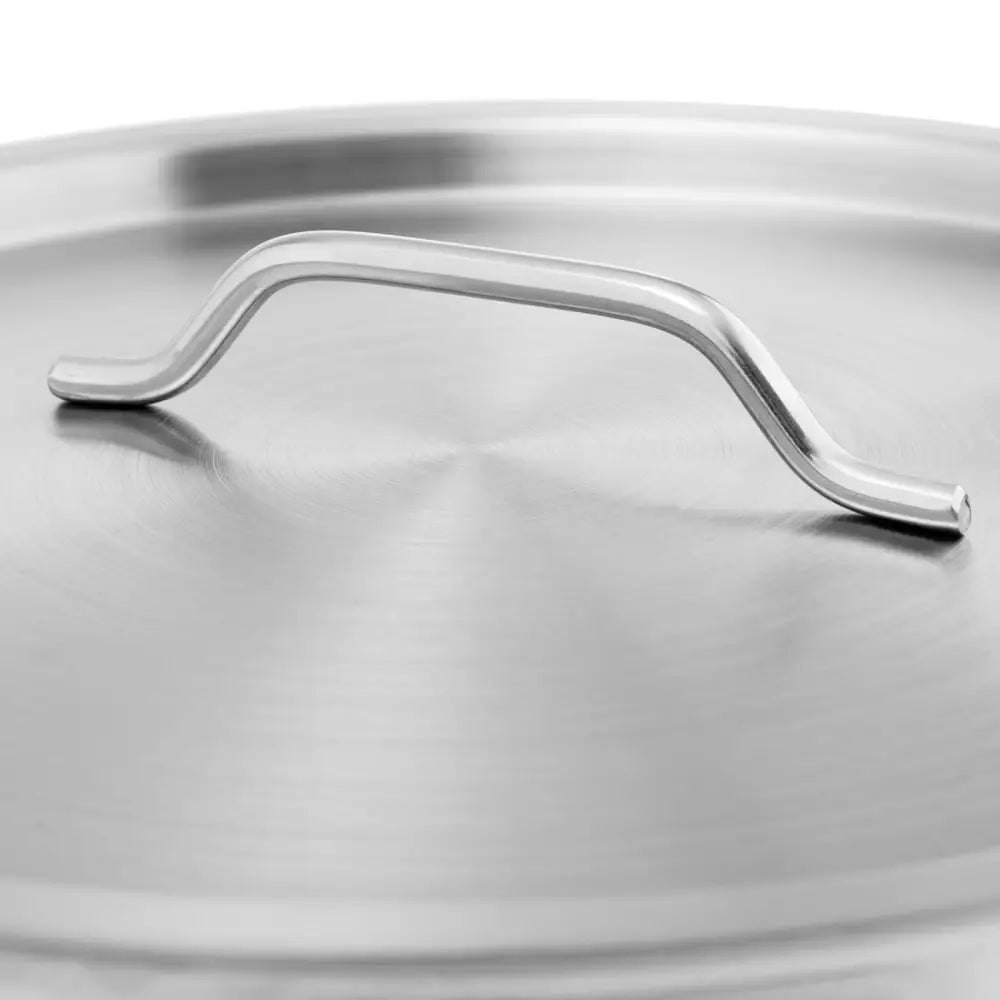 Stor Stål Gryte med Tykk Bunn og Lokk for Induksjon Gass & Halogen 33l.