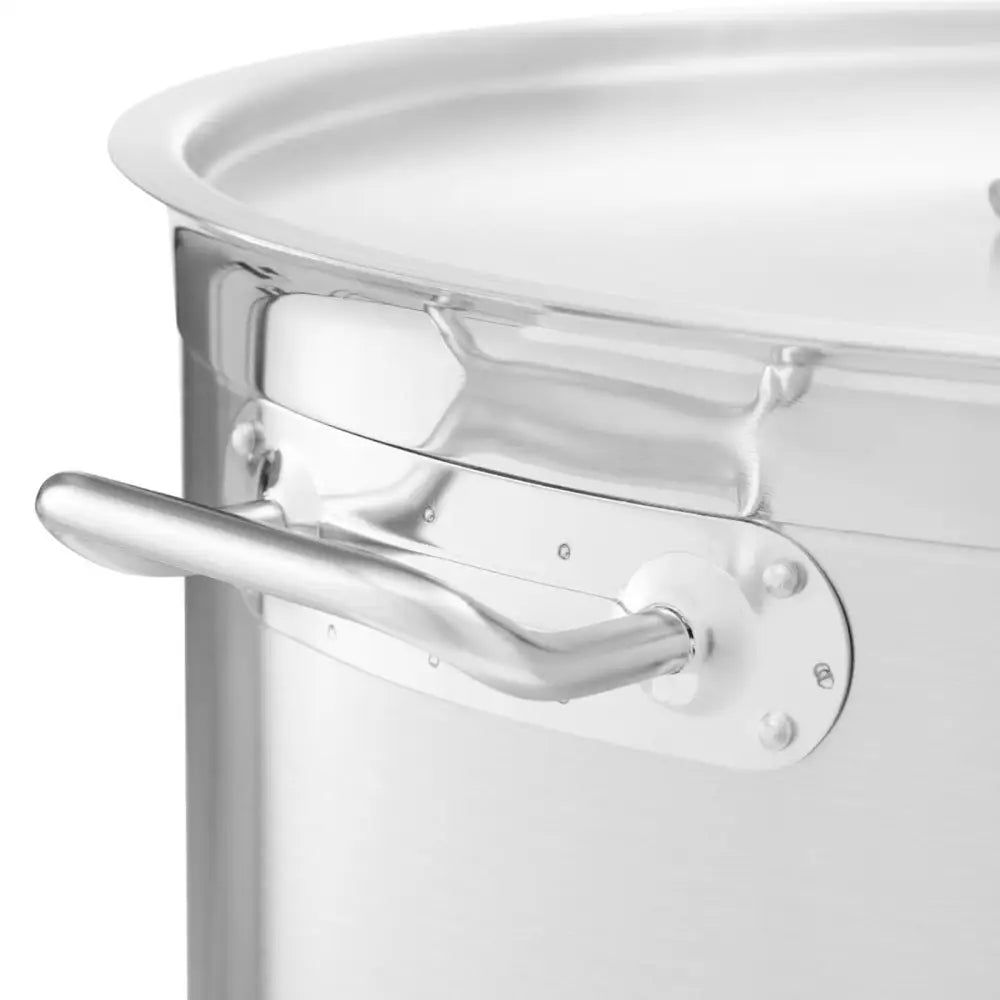 Stor Stål Kjele med Lokk og Tykk Bunn for Induksjonstopp Gassovn 83 l