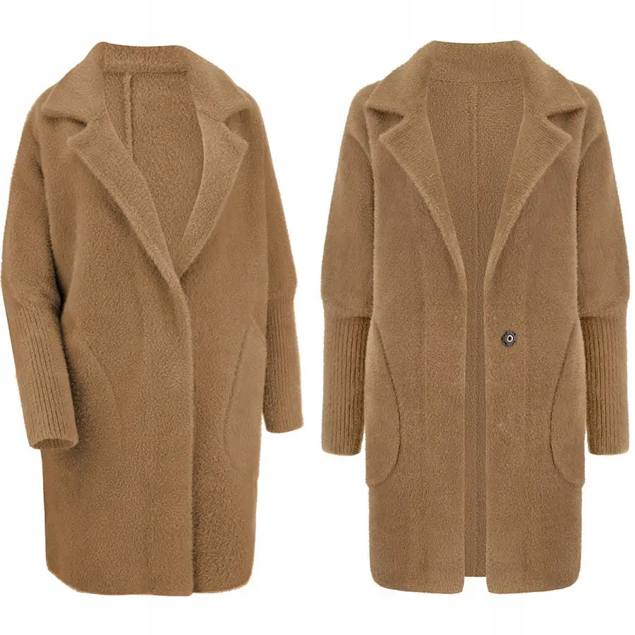 Stor Størrelse Alpakka Frakk Ull Jakke Farger - Flerfarget