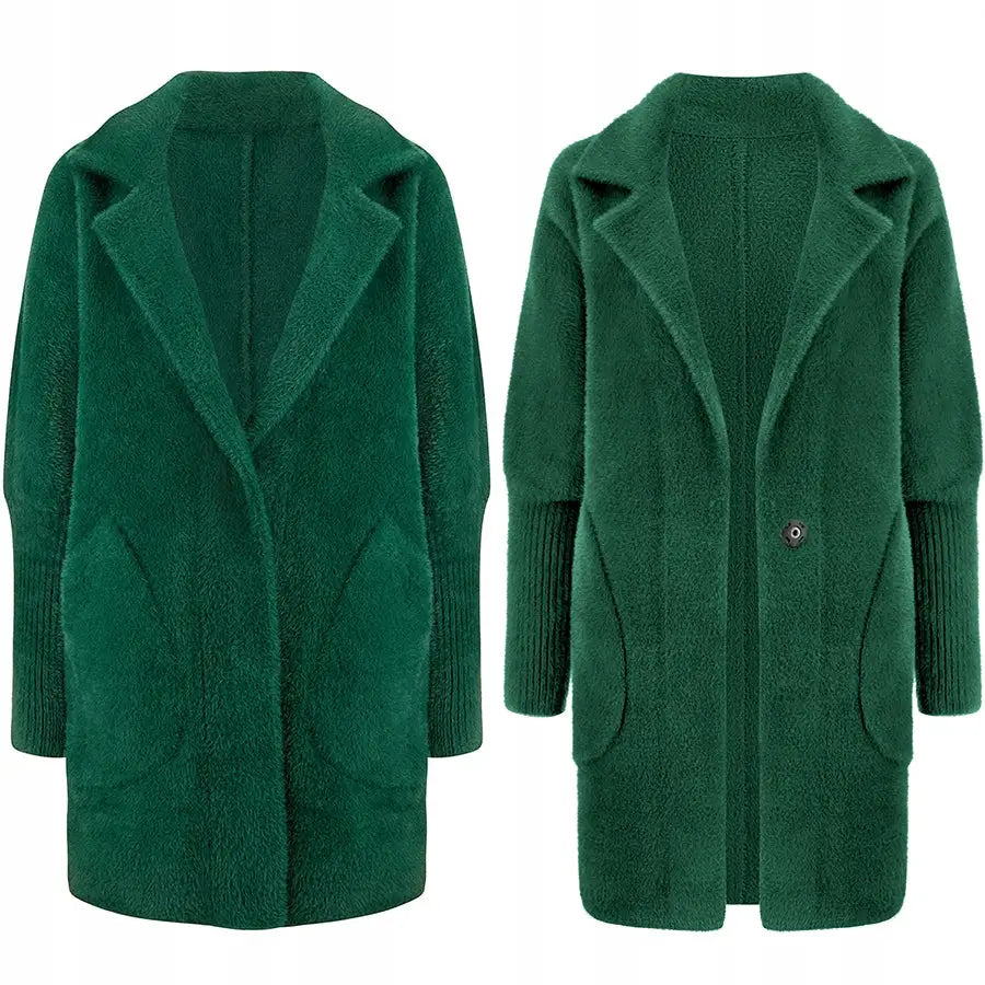 Store Størrelse Alpakka Frakk Ulljakke Farger - Grønn