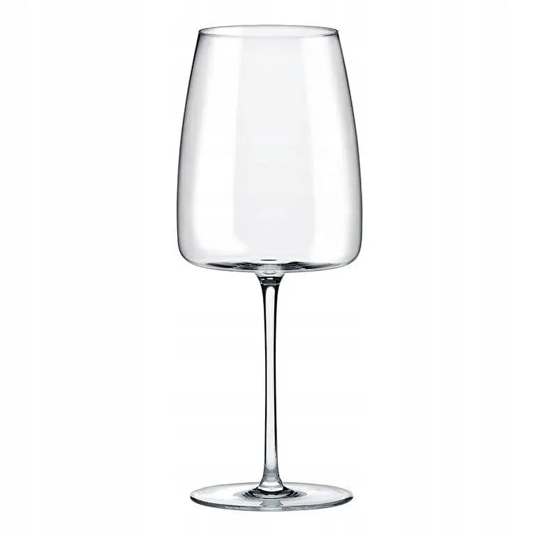 Store vinglass for rødvin fra Rona, frontvisning som fremhever stor avrundet klokke og høy stett.