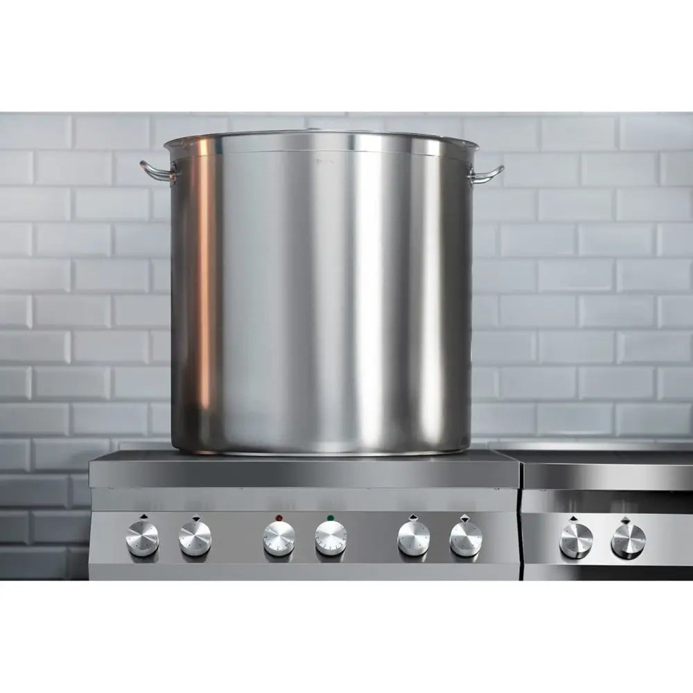 Stort Stålpanne med Lokk og Tykk Bunn for Induksjon og Gasskomfyrer 170 l