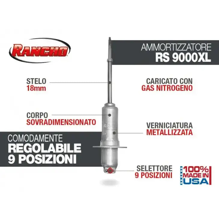 Støtdemper Foran Rancho 9000xl - Jeep Cherokee Kj 01-08,
