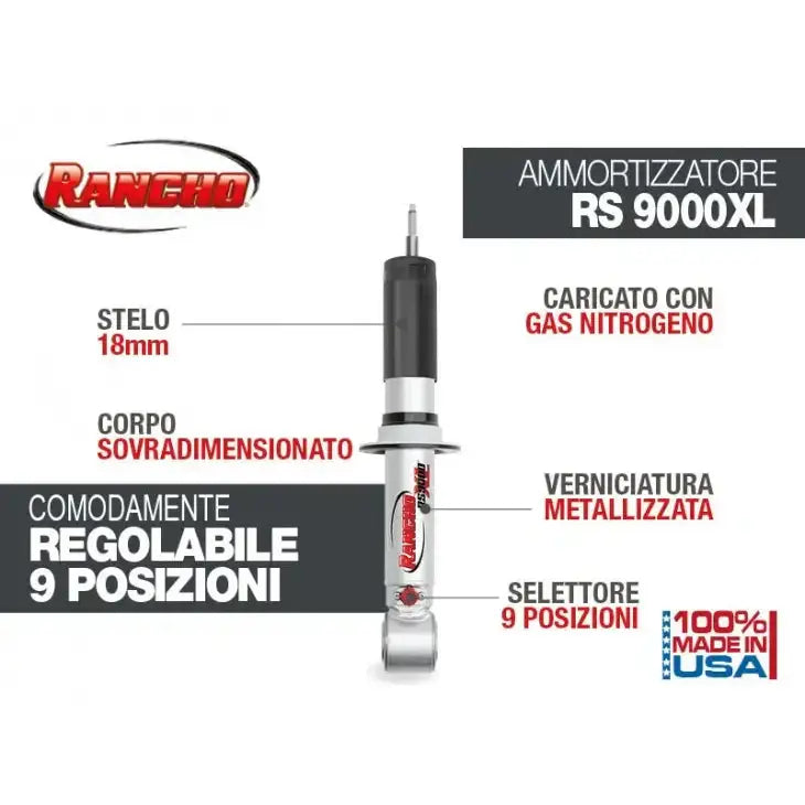 Støtdemper Foran Rancho 9000xl - Nissan Navara D40 05-16