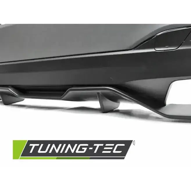 Bakstøtfanger BMW G31 M-Performance style sort med aerodynamiske detaljer, sett fra siden og nedenfra.