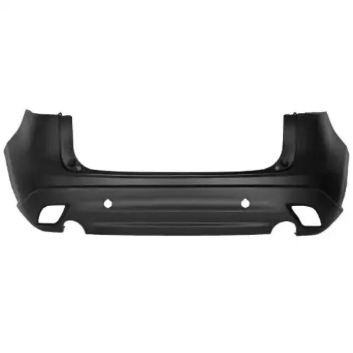 Støtfanger bak til Mazda CX-5 11-17 i svart plast, sett forfra med to hull og åpninger nederst.