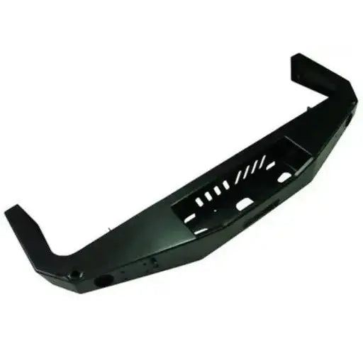 Støtfanger bak med vinsj plate til Nissan Patrol Y60 sett ovenfra, sort metall med vinklede ender.