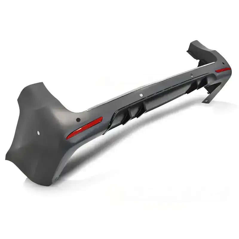 Støtfanger bak til Mercedes V-Klasse W447 i mørk grå plast med røde refleksdetaljer, skrå bakfra.