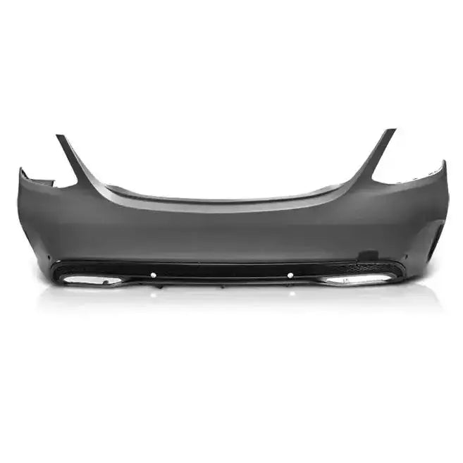 Bakfanger Mercedes W205 14-18 Sport PDC i mørk grå plast sett forfra med markerte utsparinger.