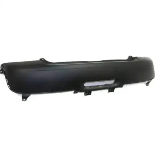 Støtfanger bak til Mini R56/57/58/59 i sort plast, sett skrått forfra med åpning og festeanordninger.