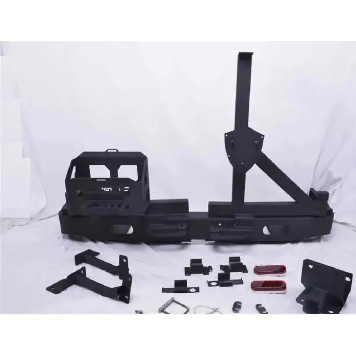 Bakfanger Nissan Patrol Y61 97-13 sett forfra med braketter og røde refleksdetaljer på hvit bakgrunn.