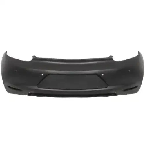 Støtfanger bak til Volkswagen Scirocco III 08-17, svart plast, sett forfra med monteringspunkter.