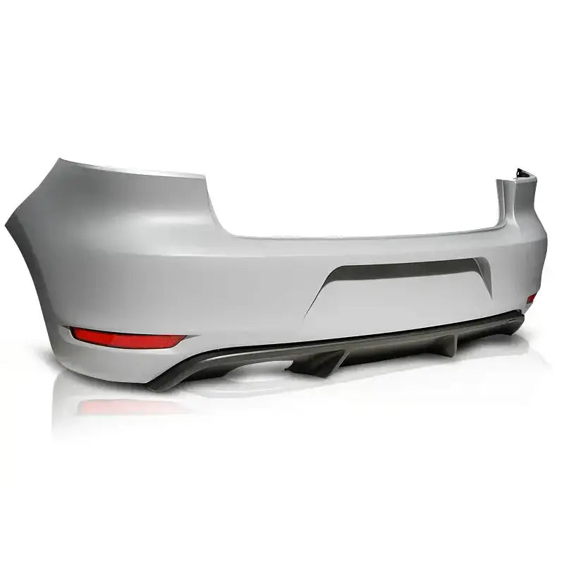 Bakfanger Vw Golf 6 GTI Style Single i sølv med svarte detaljer og røde refleksfelt, sett bakfra.