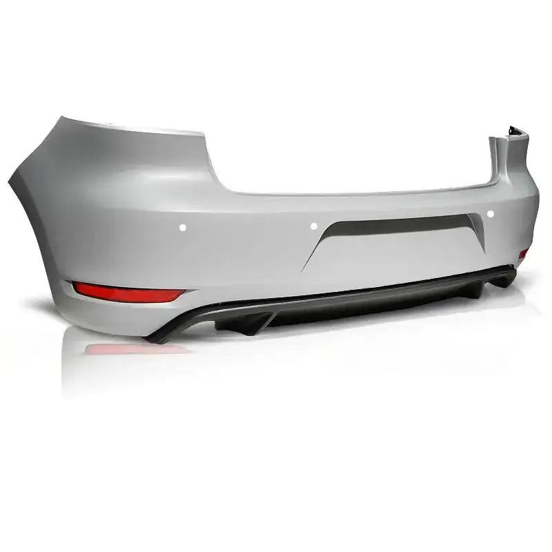 Bakfanger til VW Golf 6 GTI Style Twin PDC sett skrått bakfra med svarte detaljer og reflekser.