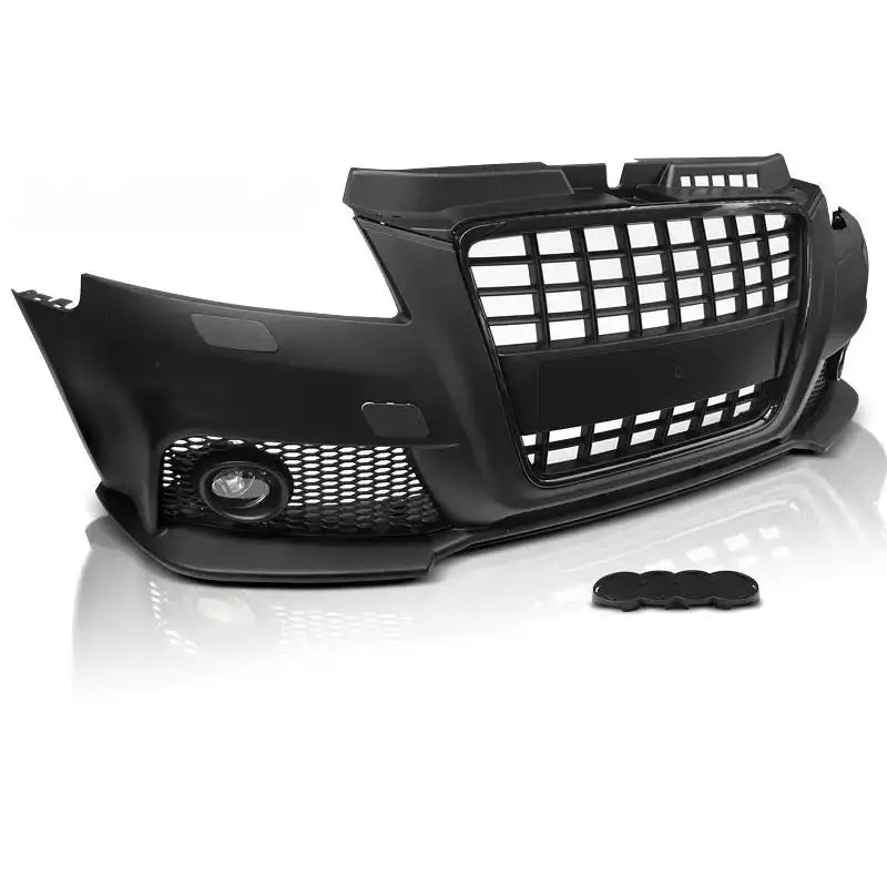 Støtfanger foran Audi A3 08-12 S8 Style Black med store luftinntak, gitter og tåkelysåpning.