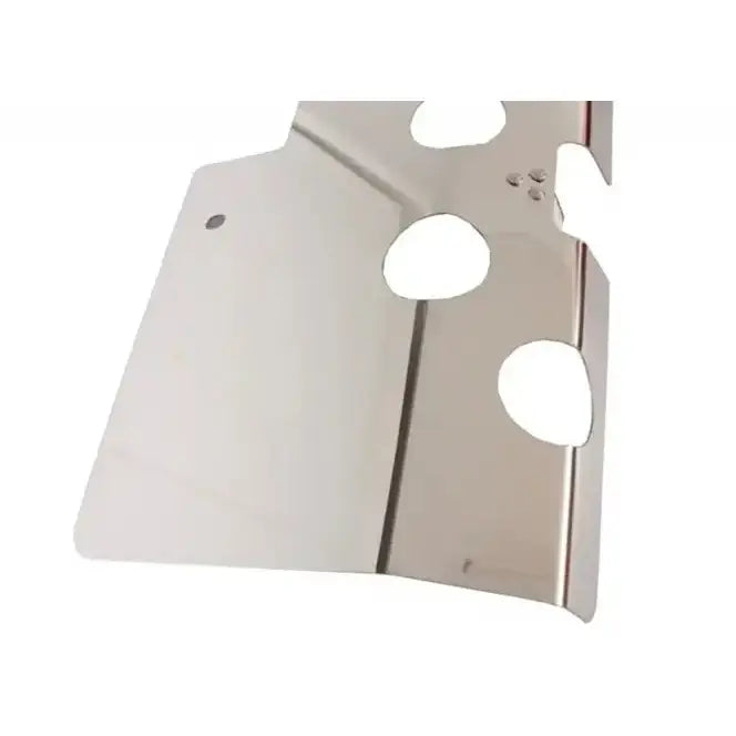 Frontbumper ståls skid plate for Mercedes Benz G-Klasse W463, sølvfarget med runde utskjæringer.